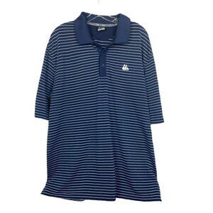 Under Armour Polo Shirt Adult XL Blue White Stripe Golf Lightweight Casual Mens